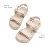 DREAM PAIRS Girls Sandals Casual Open Toe Two Adjustable Strapped Sandals with Hook and Loop for Little Kid/Big Kid(Nude)