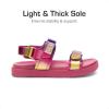 DREAM PAIRS Girls Sandals Casual Open Toe Two Adjustable Strapped Sandals with Hook and Loop for Little Kid/Big Kid(Pink/Purple)