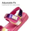 DREAM PAIRS Girls Sandals Casual Open Toe Two Adjustable Strapped Sandals with Hook and Loop for Little Kid/Big Kid(Pink/Purple)
