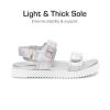 DREAM PAIRS Girls Sandals Casual Open Toe Two Adjustable Strapped Sandals with Hook and Loop for Little Kid/Big Kid(Sliver)