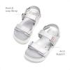 DREAM PAIRS Girls Sandals Casual Open Toe Two Adjustable Strapped Sandals with Hook and Loop for Little Kid/Big Kid(Sliver)