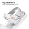 DREAM PAIRS Girls Sandals Casual Open Toe Two Adjustable Strapped Sandals with Hook and Loop for Little Kid/Big Kid(Sliver)