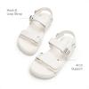 DREAM PAIRS Girls Sandals Casual Open Toe Two Adjustable Strapped Sandals with Hook and Loop for Little Kid/Big Kid(White)