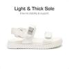 DREAM PAIRS Girls Sandals Casual Open Toe Two Adjustable Strapped Sandals with Hook and Loop for Little Kid/Big Kid(White)