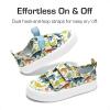 DREAM PAIRS Kids Toddler Sneakers Boys Girls Canvas with Cartoon Dual Hook and Loops for School Walking(Blue/Dinosaur)