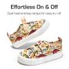 DREAM PAIRS Kids Toddler Sneakers Boys Girls Canvas with Cartoon Dual Hook and Loops for School Walking(Brown/Dinosaur)