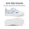 DREAM PAIRS Kids Toddler Sneakers Boys Girls Canvas with Cartoon Dual Hook and Loops for School Walking(Light Blue/Pink)