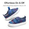DREAM PAIRS Kids Toddler Sneakers Boys Girls Canvas with Cartoon Dual Hook and Loops for School Walking(Navy/Star)