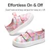 DREAM PAIRS Kids Toddler Sneakers Boys Girls Canvas with Cartoon Dual Hook and Loops for School Walking(Rainbow)