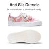DREAM PAIRS Kids Toddler Sneakers Boys Girls Canvas with Cartoon Dual Hook and Loops for School Walking(Rainbow)