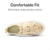 DREAM PAIRS Kids Toddler Sneakers Boys Girls Canvas with Cartoon Dual Hook and Loops for School Walking(Yellow/Flower)