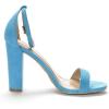 DREAM PAIRS Women’s Hi-Chunk High Heel Pump Sandals(Blue/Suede)