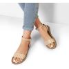DREAM PAIRS Women’s One Band Ankle Strap Buckle Flat Sandals(Nude)