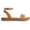DREAM PAIRS Women’s One Band Ankle Strap Buckle Flat Sandals(Tan/Pu)