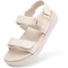 DREAM PAIRS Girls Sandals Casual Open Toe Two Adjustable Strapped Sandals with Hook and Loop for Little Kid/Big Kid(Nude)