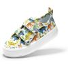 DREAM PAIRS Kids Toddler Sneakers Boys Girls Canvas with Cartoon Dual Hook and Loops for School Walking(Blue/Dinosaur)