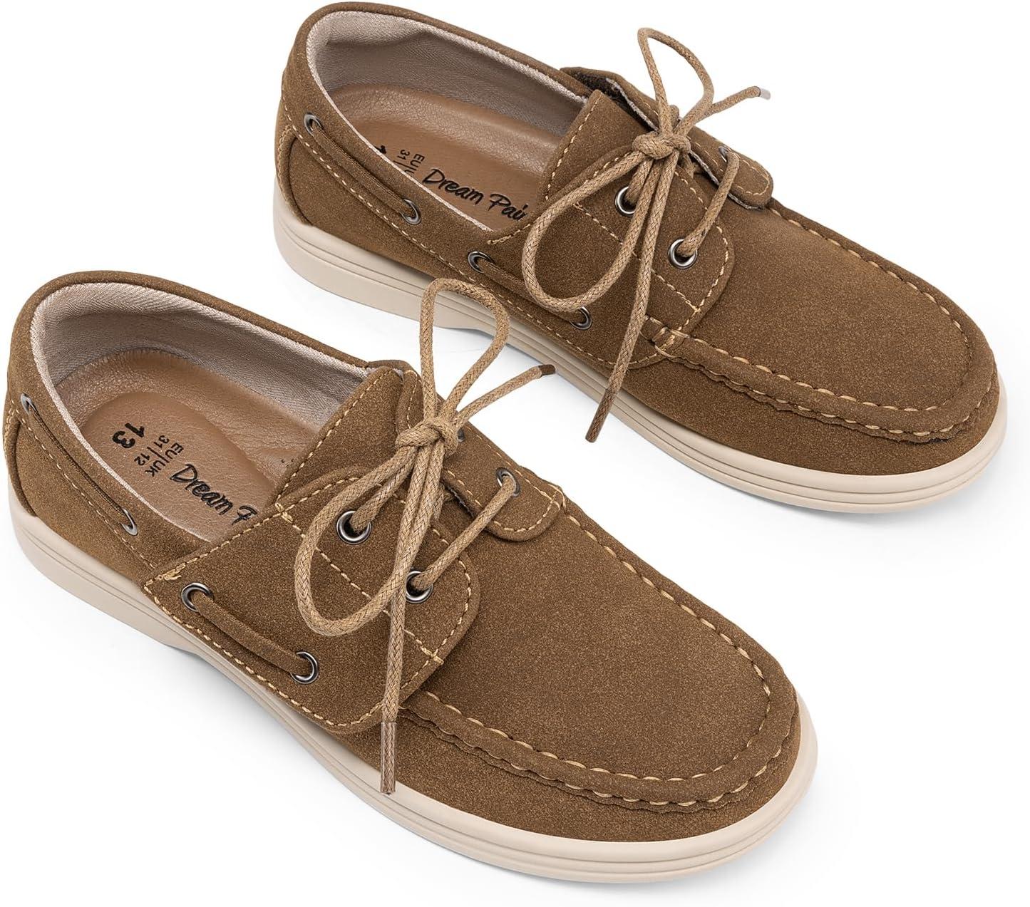 image:imageDREAM PAIRS Boys Dress Shoes Boat Shoes Slip on Loafers Casual School Shoes ToddlerLittle KidBig KidCamel