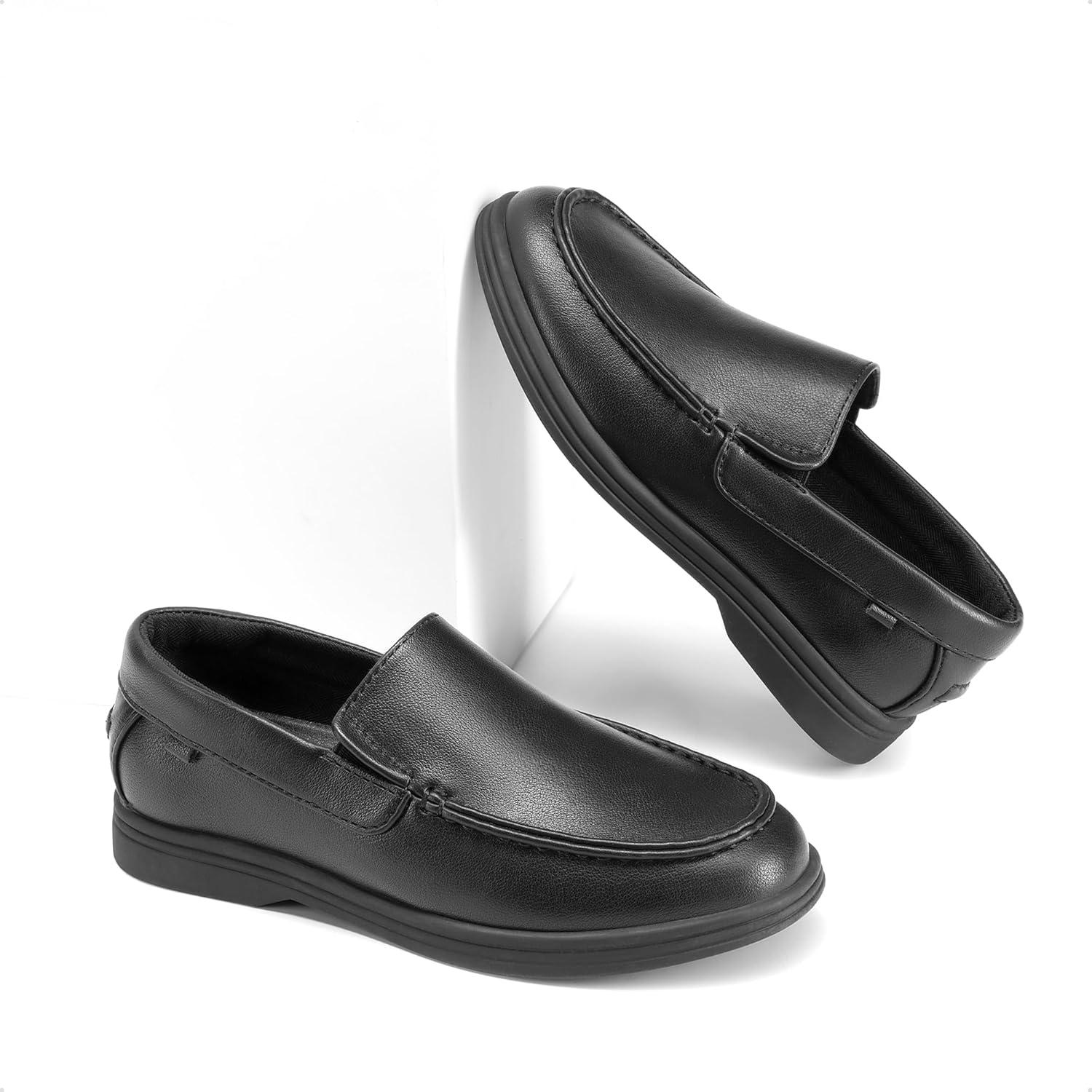 image:imageDREAM PAIRS Boys Dress Shoes SlipOn Loafers Casual Flat Shoes ToddlerLittle KidBig KidAll Black