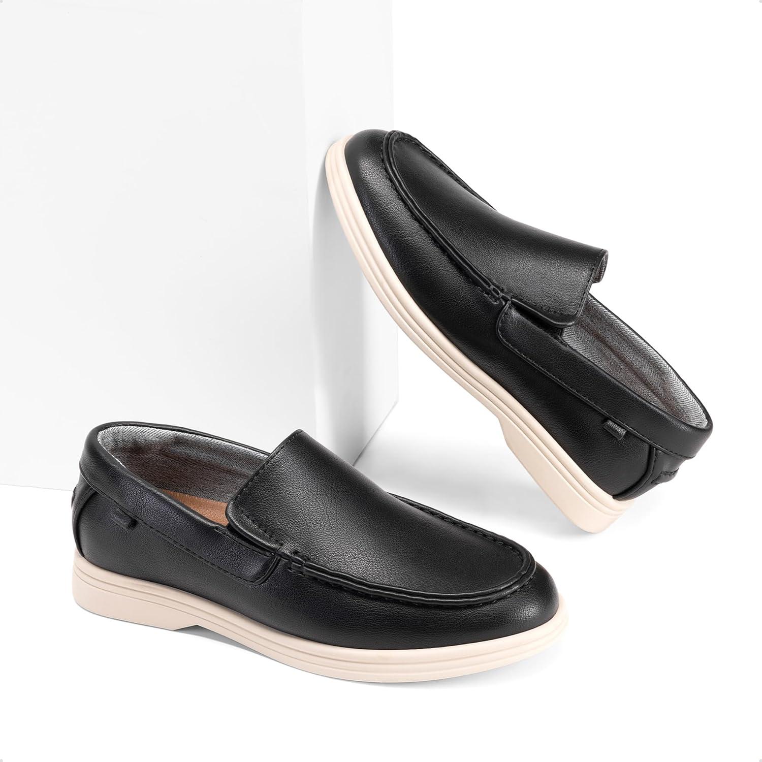 image:imageDREAM PAIRS Boys Dress Shoes SlipOn Loafers Casual Flat Shoes ToddlerLittle KidBig KidBlack