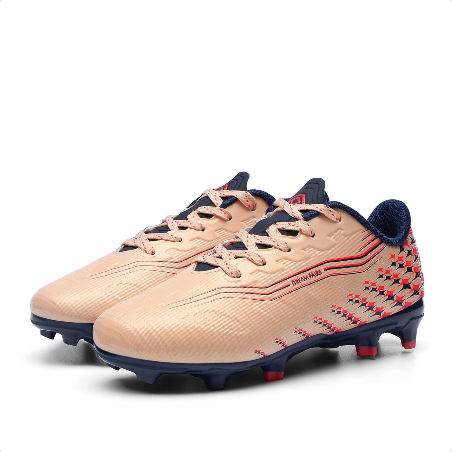 image:imageDREAM PAIRS Boys Girls FG AG Soccer Cleats HighSpeed AntiTwist Lightweight Football ShoesCoral Pink
