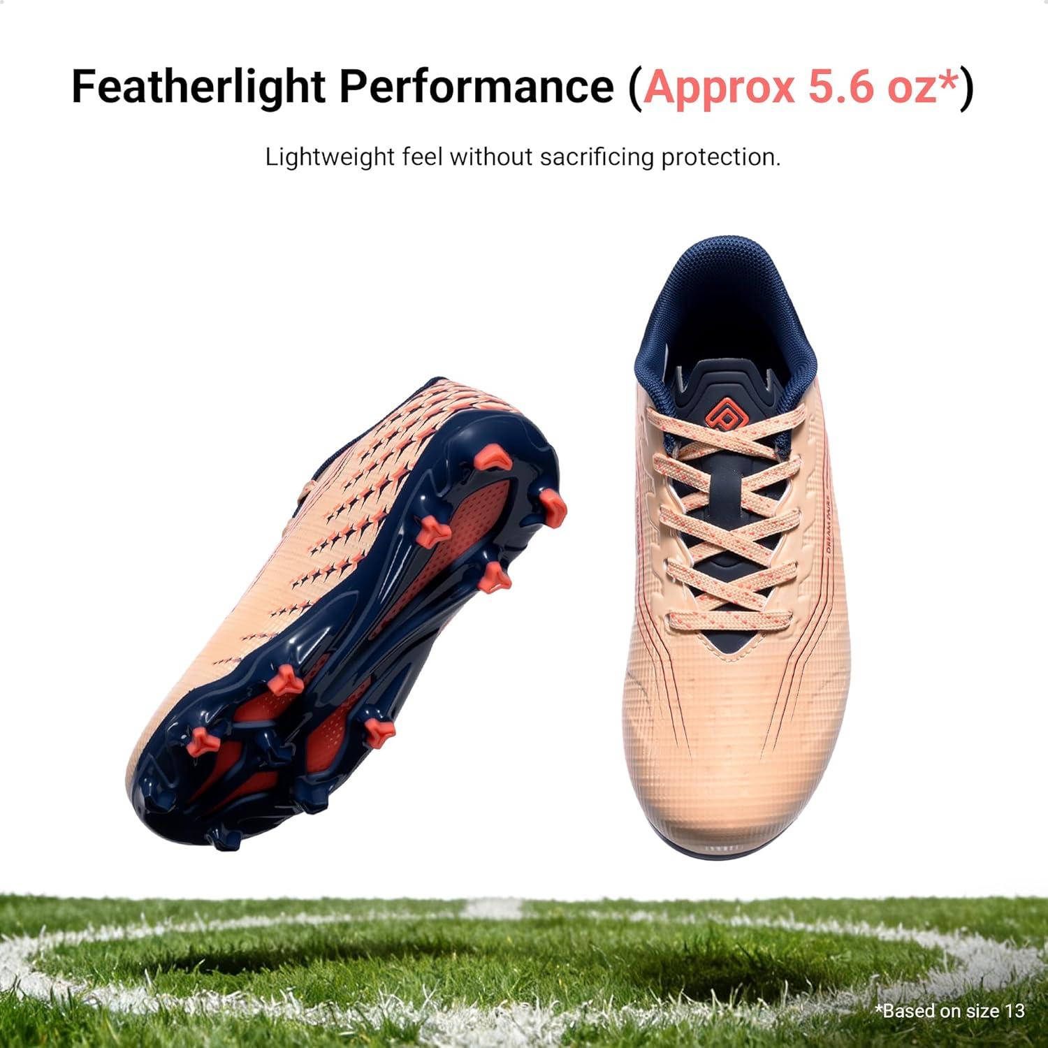 image:imageDREAM PAIRS Boys Girls FG AG Soccer Cleats HighSpeed AntiTwist Lightweight Football ShoesCoral Pink