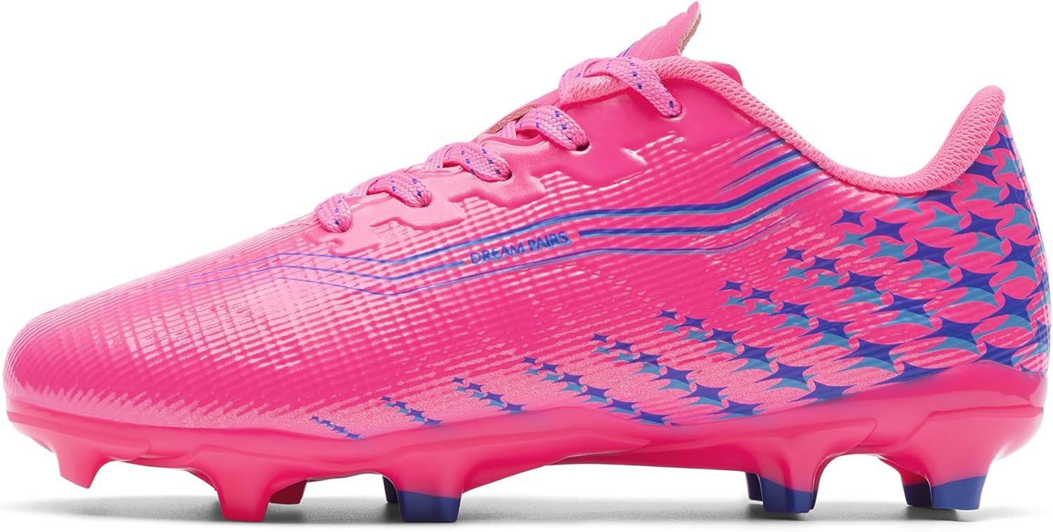 image:imageDREAM PAIRS Boys Girls FG AG Soccer Cleats HighSpeed AntiTwist Lightweight Football ShoesHot Pink