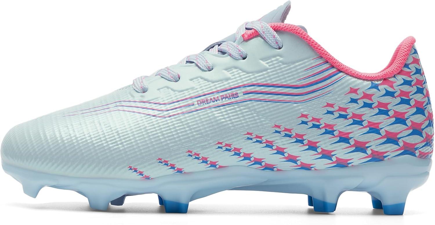 image:imageDREAM PAIRS Boys Girls FG AG Soccer Cleats HighSpeed AntiTwist Lightweight Football ShoesLight BluePink