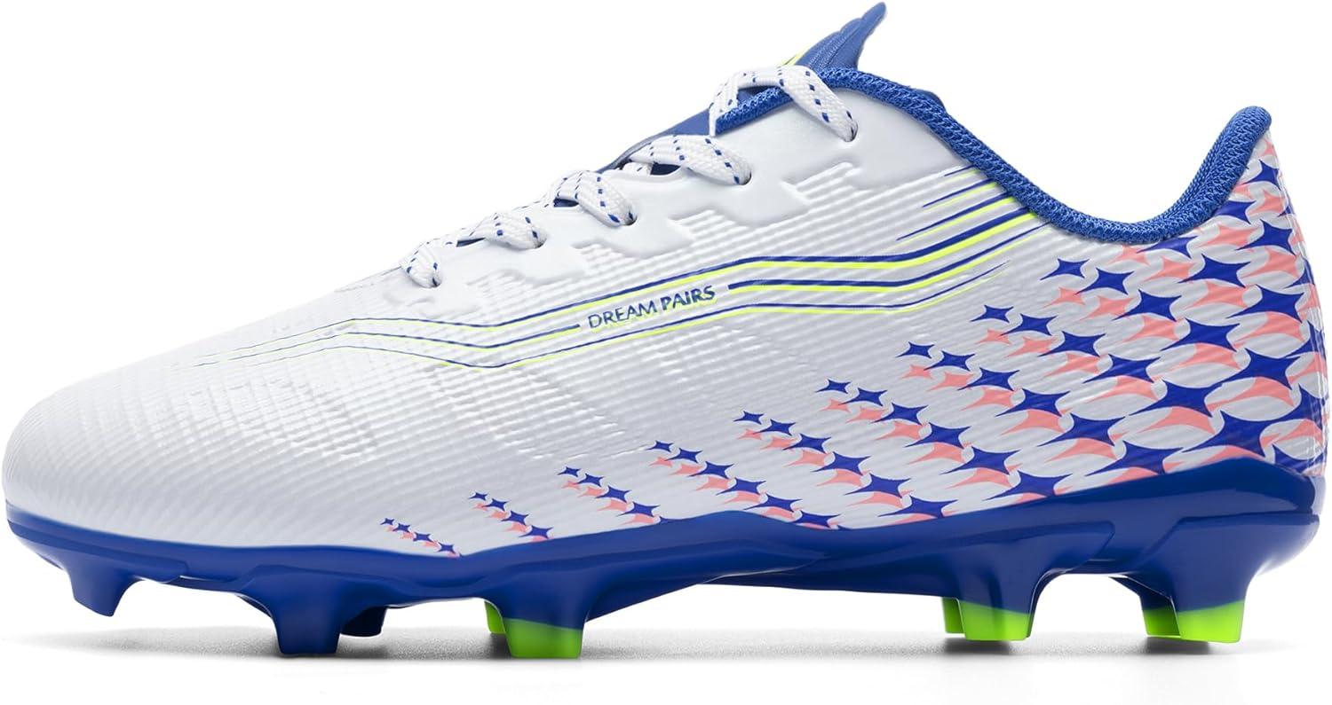 image:imageDREAM PAIRS Boys Girls FG AG Soccer Cleats HighSpeed AntiTwist Lightweight Football ShoesWhite
