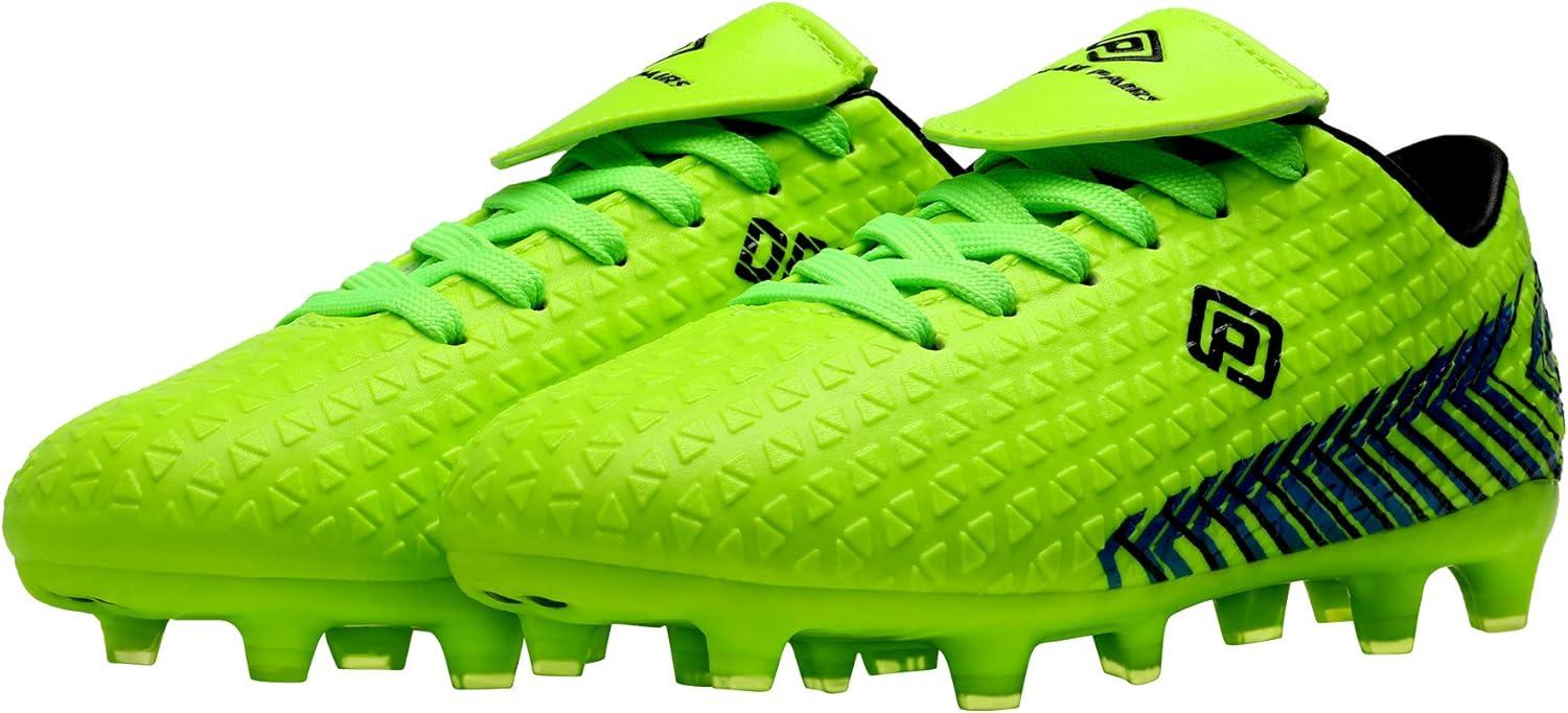 image:imageDREAM PAIRS Boys Girls Outdoor Soccer Cleats Firm Ground Football Shoes for LittleBig KidNeonGreenBlack