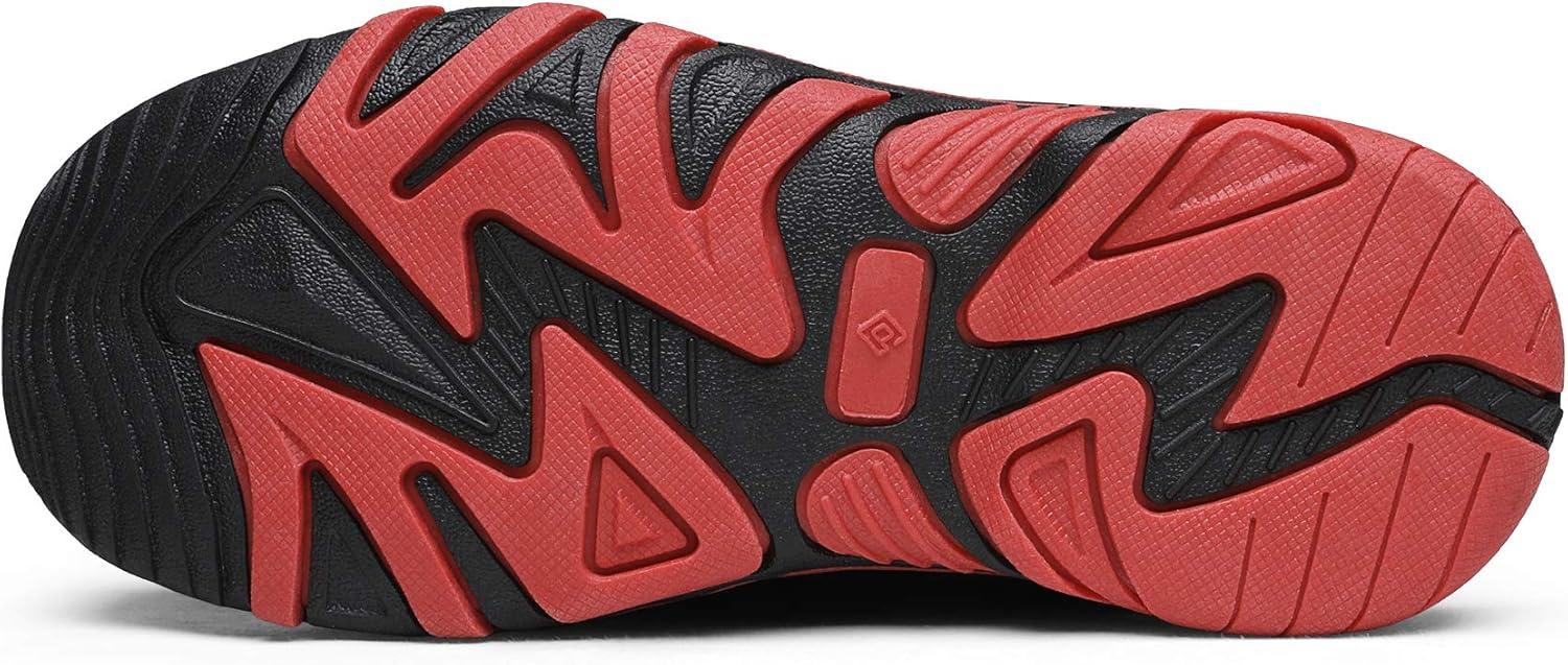 image:imageDREAM PAIRS Boys Girls Summer Outdoor Athletic Sport Sandals Walking Hiking Hook and Loop Adjustable Multicolor for ToddlerLittleBig KidsRedBlackGrey
