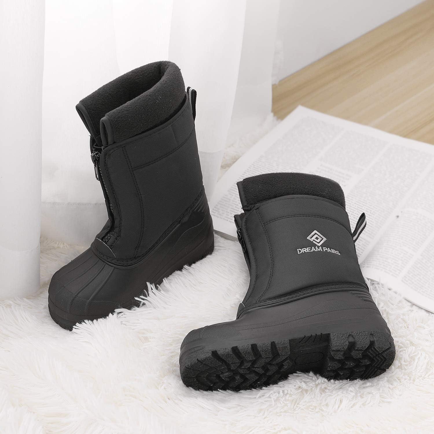 image:imageDREAM PAIRS Boys Girls Waterproof Winter Snow Boots for LittleBig KidsBlack