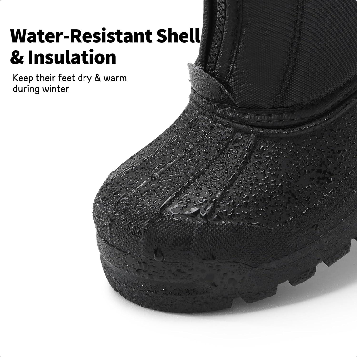 image:imageDREAM PAIRS Boys Girls Waterproof Winter Snow Boots for LittleBig KidsBlack