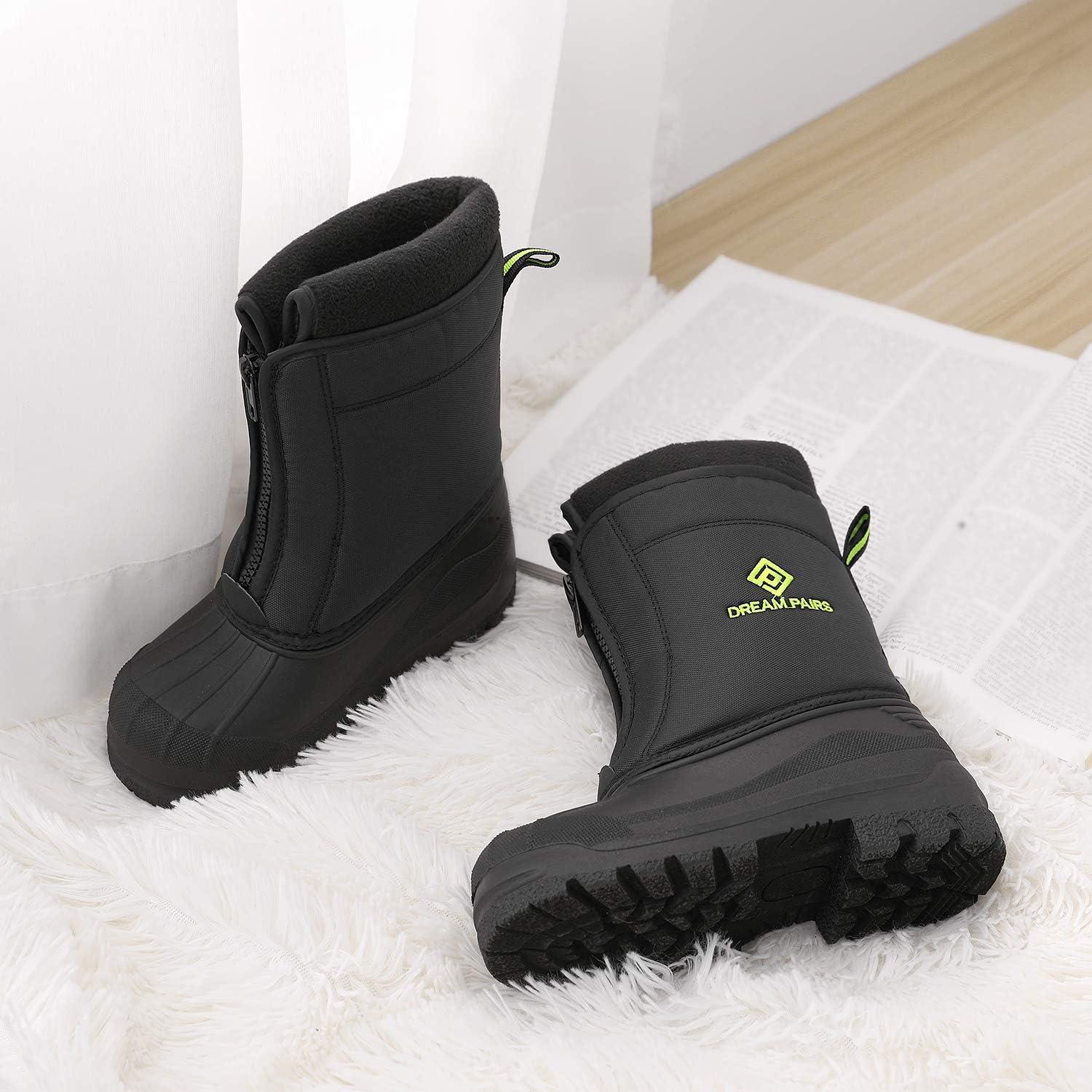 image:imageDREAM PAIRS Boys Girls Waterproof Winter Snow Boots for LittleBig KidsBlackNeonGreen