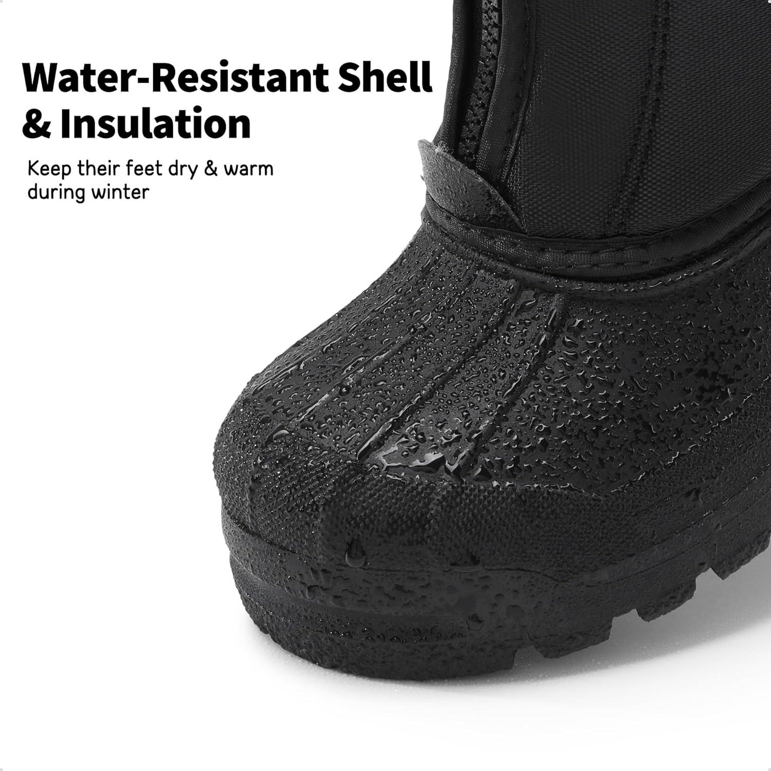 image:imageDREAM PAIRS Boys Girls Waterproof Winter Snow Boots for LittleBig KidsBlackRoyal