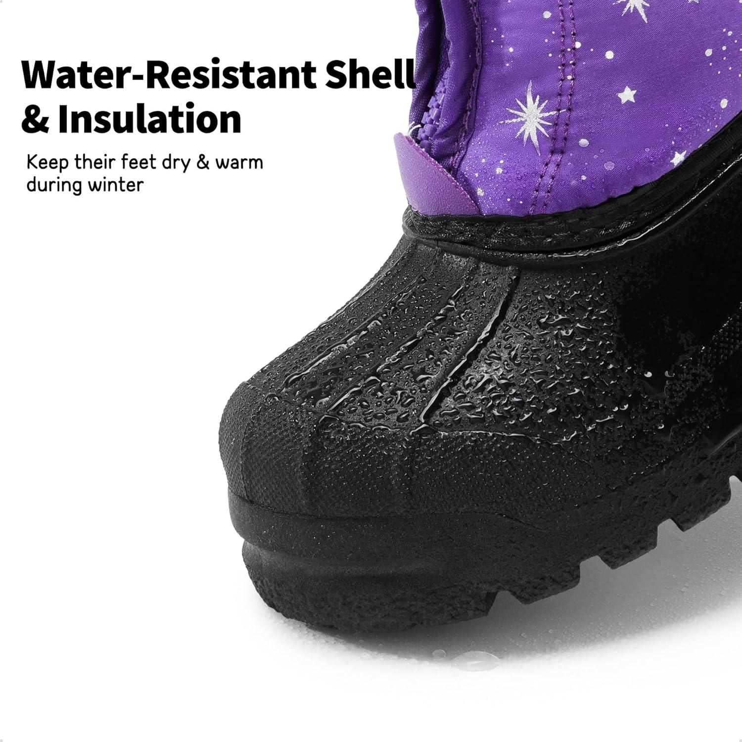image:imageDREAM PAIRS Boys Girls Waterproof Winter Snow Boots for LittleBig KidsPurpleMulti