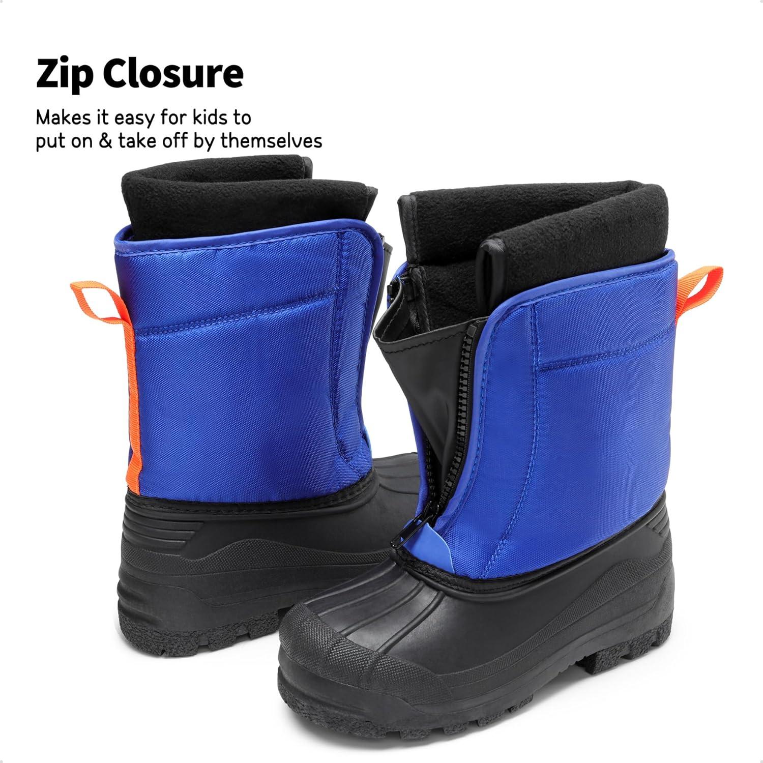 image:imageDREAM PAIRS Boys Girls Waterproof Winter Snow Boots for LittleBig KidsRoyalBlueOrange