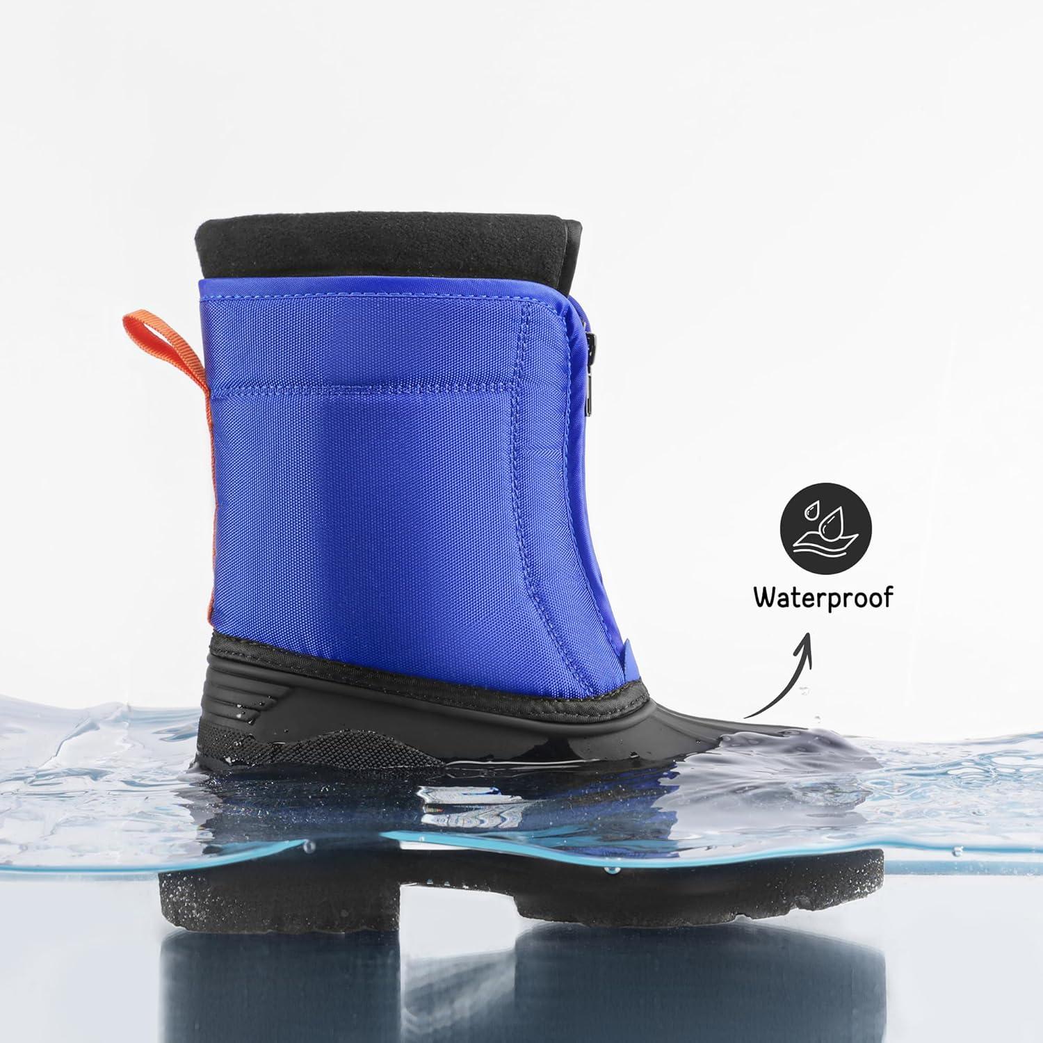 image:imageDREAM PAIRS Boys Girls Waterproof Winter Snow Boots for LittleBig KidsRoyalBlueOrange