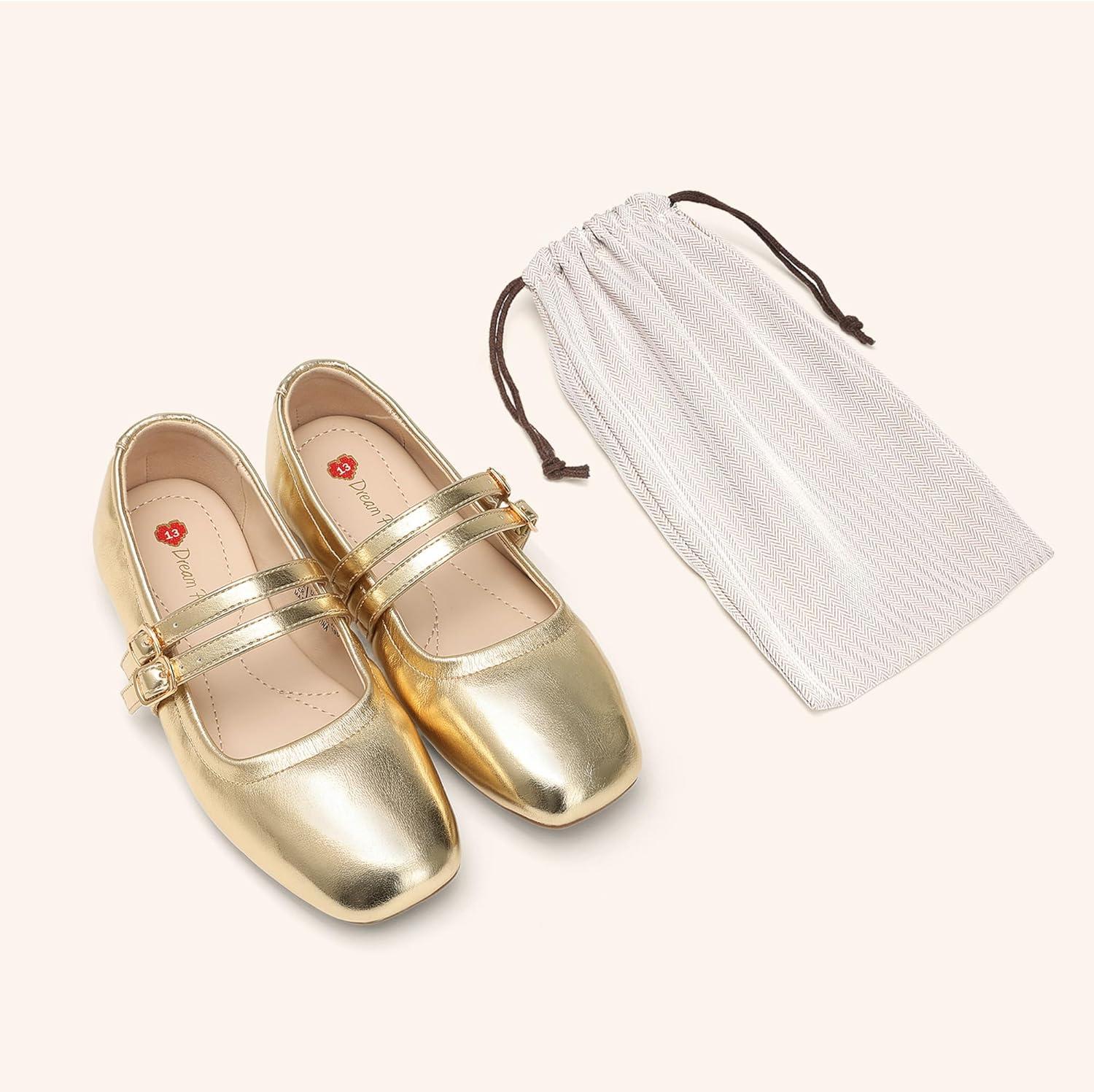 image:imageDREAM PAIRS Girls Dress Shoes Slip on Ballerina Flats Mary Jane Ballet Shoes for WeddingPartyGold