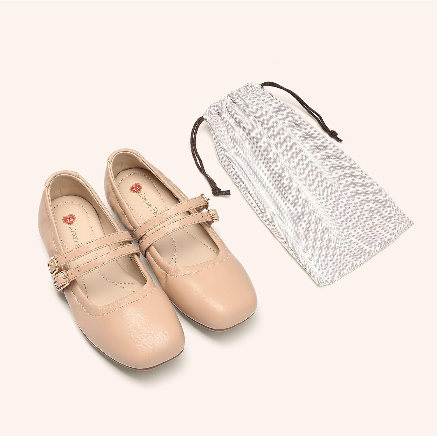 image:imageDREAM PAIRS Girls Dress Shoes Slip on Ballerina Flats Mary Jane Ballet Shoes for WeddingPartyNude