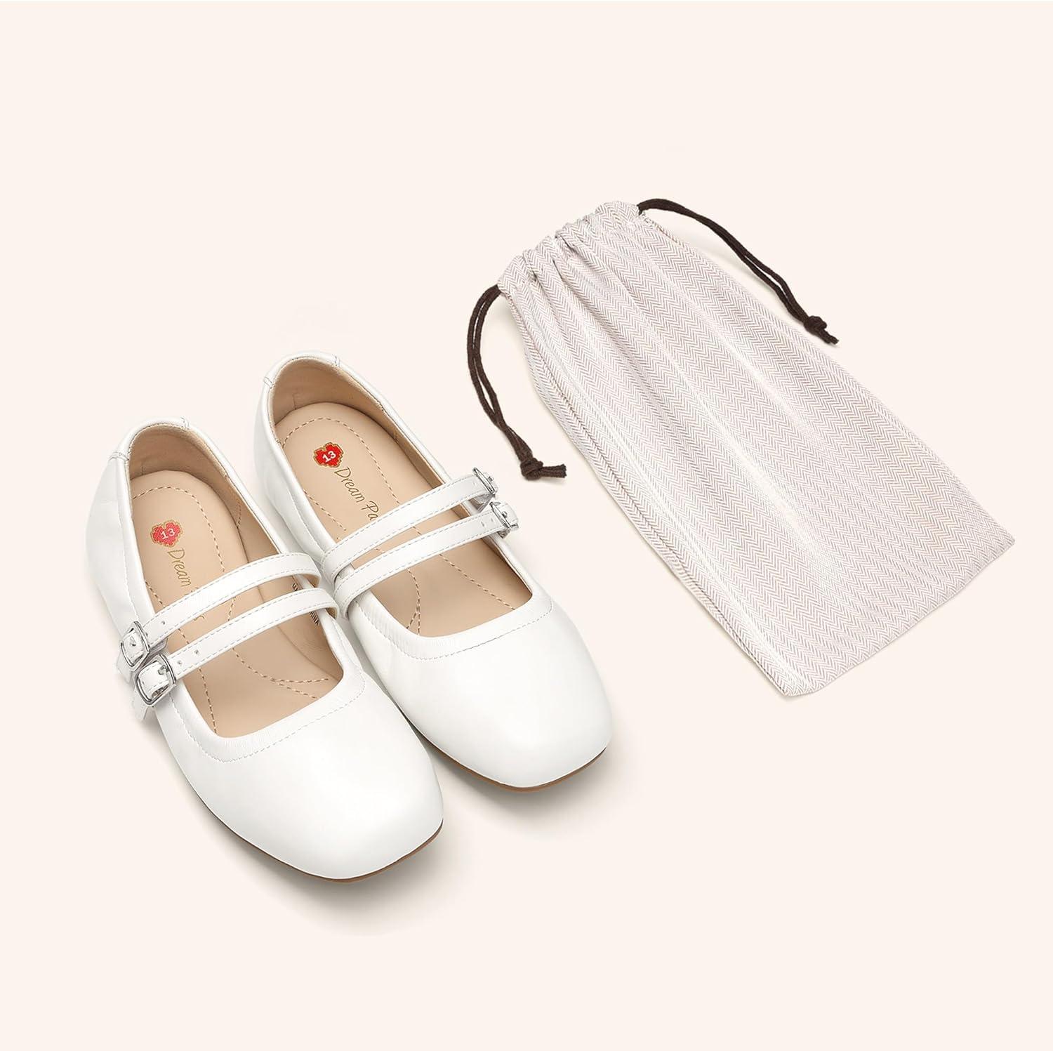 image:imageDREAM PAIRS Girls Dress Shoes Slip on Ballerina Flats Mary Jane Ballet Shoes for WeddingPartyWhite