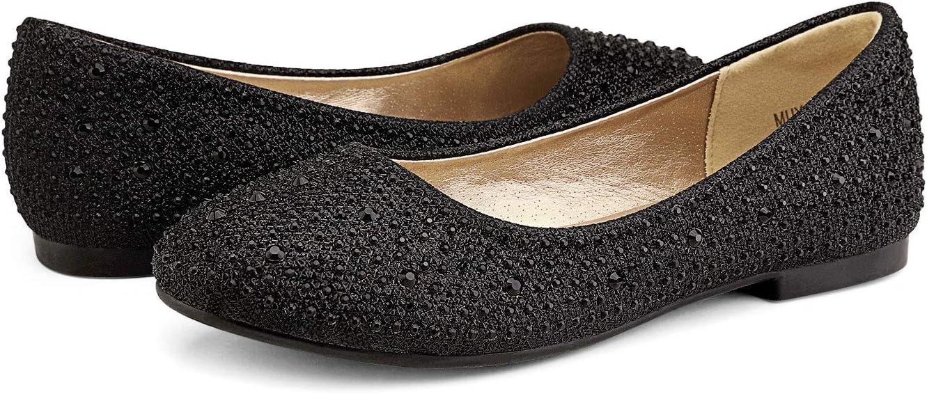 image:imageDREAM PAIRS Girls Dress Shoes Slip on Ballerina Flats for WeddingPartyBlackGlitter