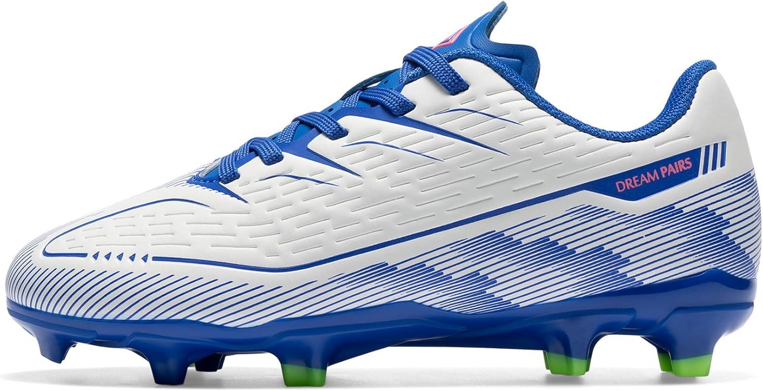 image:imageDREAM PAIRS Kids Multi Ground Soccer Cleats with HighSpeed AntiTwist TPU Plate Athletic Football Shoes for LittleBig KidsWhiteBlue