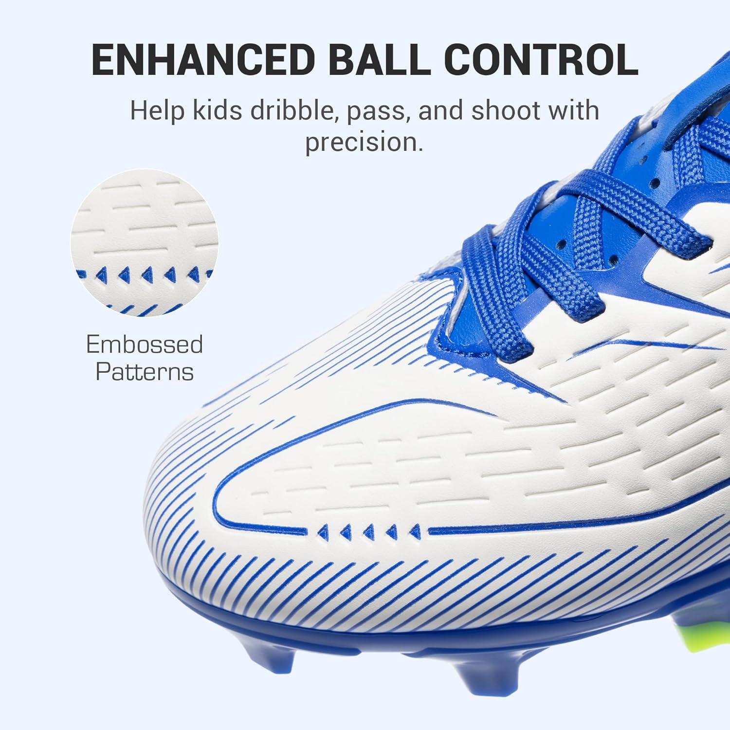 image:imageDREAM PAIRS Kids Multi Ground Soccer Cleats with HighSpeed AntiTwist TPU Plate Athletic Football Shoes for LittleBig KidsWhiteBlue