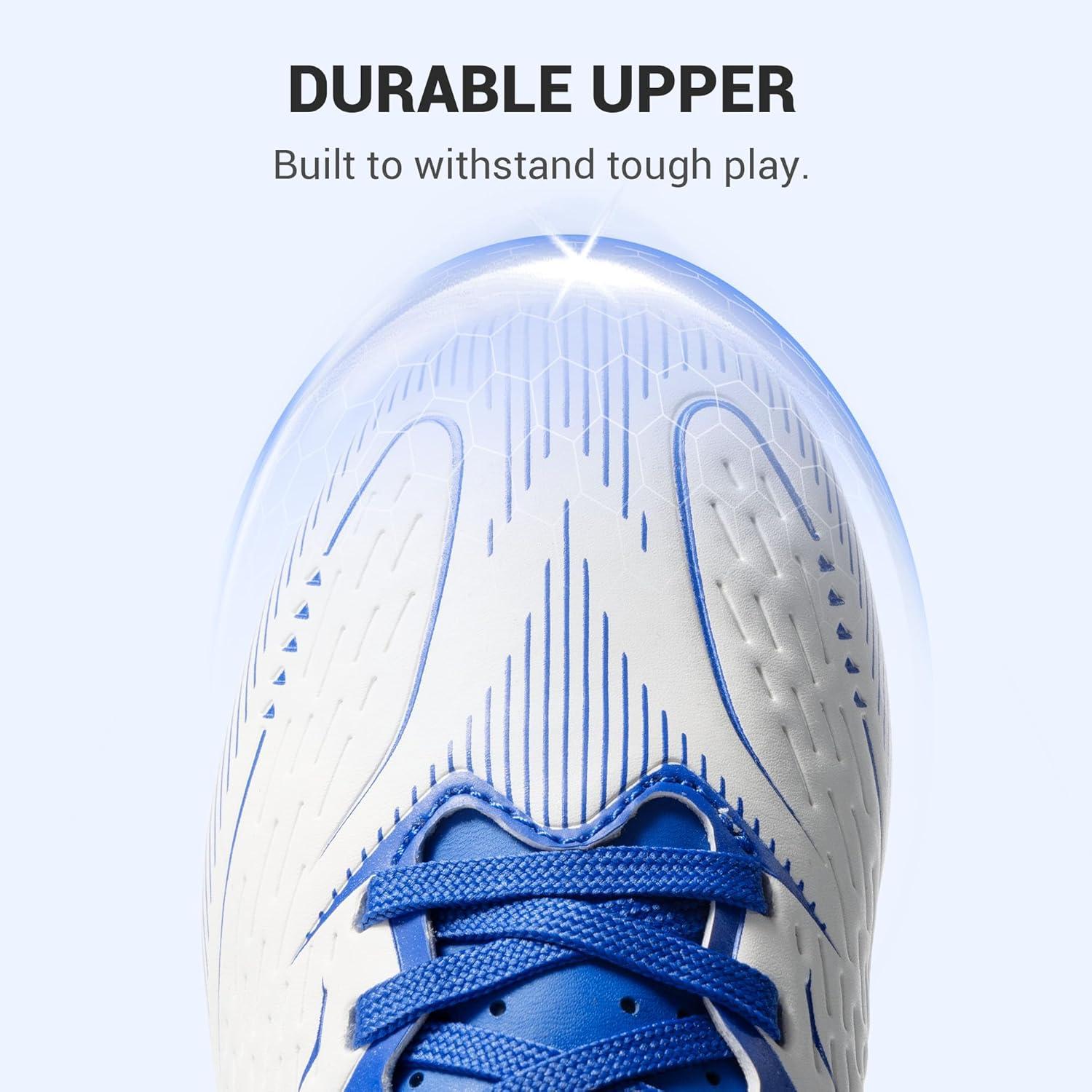 image:imageDREAM PAIRS Kids Multi Ground Soccer Cleats with HighSpeed AntiTwist TPU Plate Athletic Football Shoes for LittleBig KidsWhiteBlue
