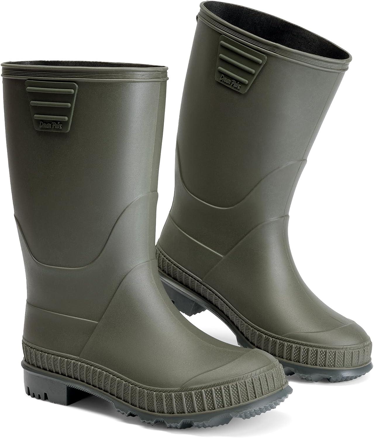 image:imageDREAM PAIRS Kids Rain Boots EasyOn Lightweight NonSlip Outsole for Boys amp Girls Outdoor Rainy Day PlayOlive