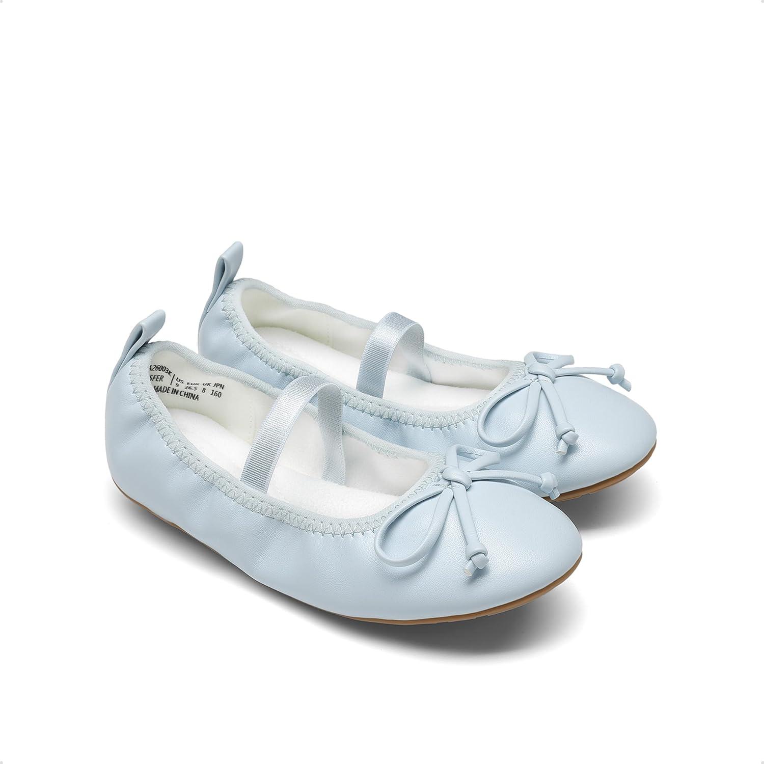 image:imageDREAM PAIRS Little Girls Toddler Ballet Flats Dress Shoes Mary Janes ShoesLight Blue
