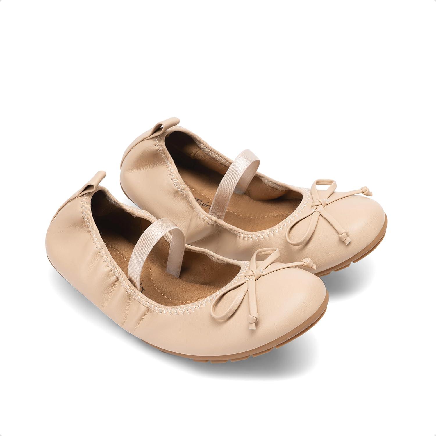 image:imageDREAM PAIRS Little Girls Toddler Ballet Flats Dress Shoes Mary Janes ShoesNude