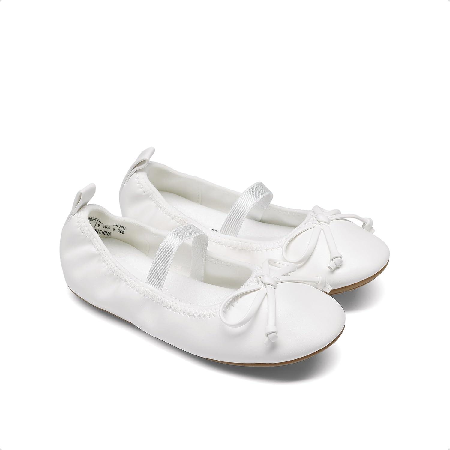 image:imageDREAM PAIRS Little Girls Toddler Ballet Flats Dress Shoes Mary Janes ShoesWhite