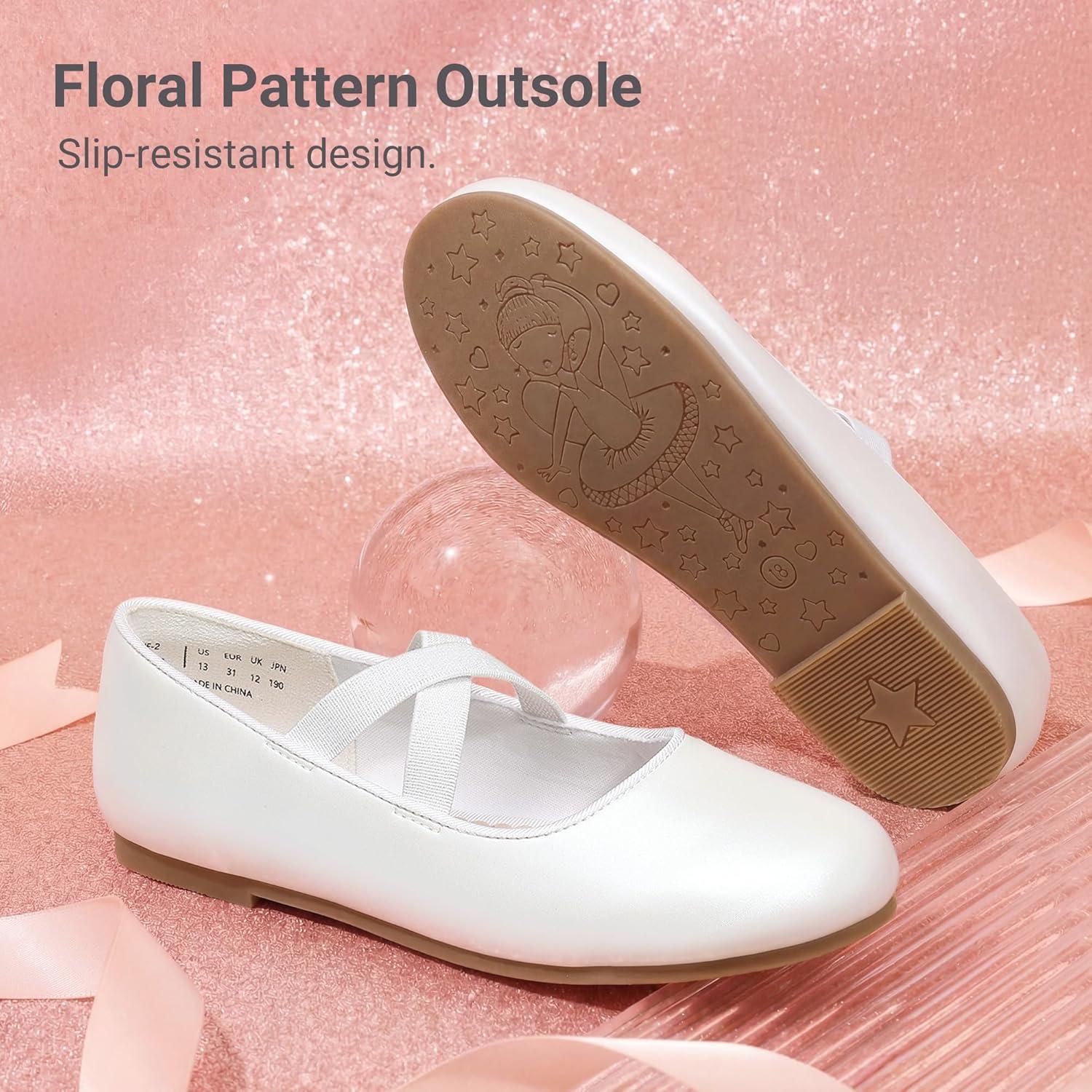 image:imageDream Pairs Girls Ballerina Dress Shoes Mary Jane FlatsWhitepu