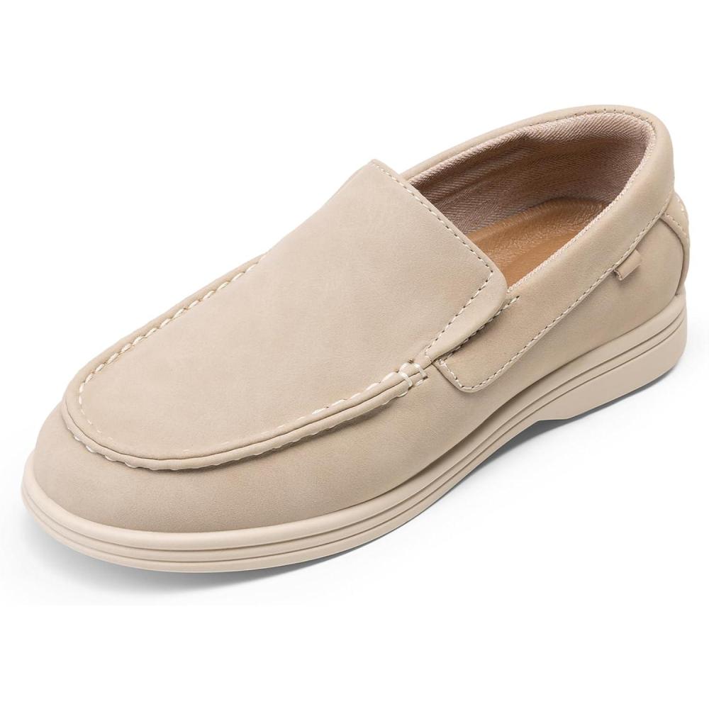 image:imageDREAM PAIRS Boys Dress Shoes SlipOn Loafers Casual Flat Shoes ToddlerLittle KidBig KidKhaki